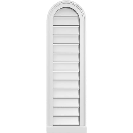 Ekena Millwork Round Top Surface Mount PVC Gable Vent: Functional, w/ 2"W x 2"P Brickmould Sill Frame, 12"W x 40"H GVPRT12X4003SF